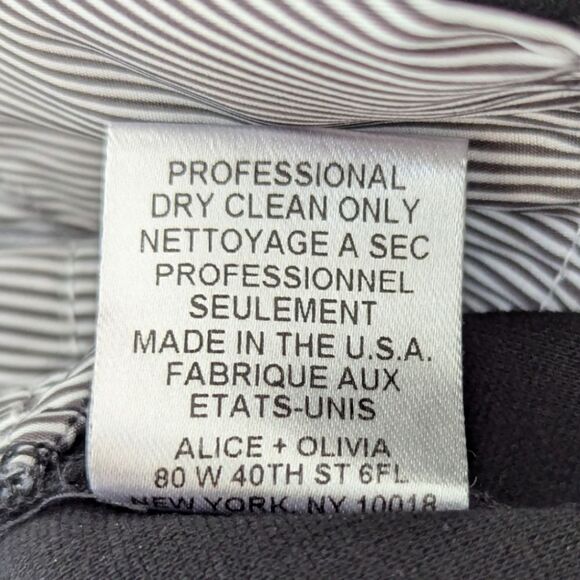 alice + olivia Employed Stretch Slim Black Trousers Women's Size 4 - Picture 5 of 5